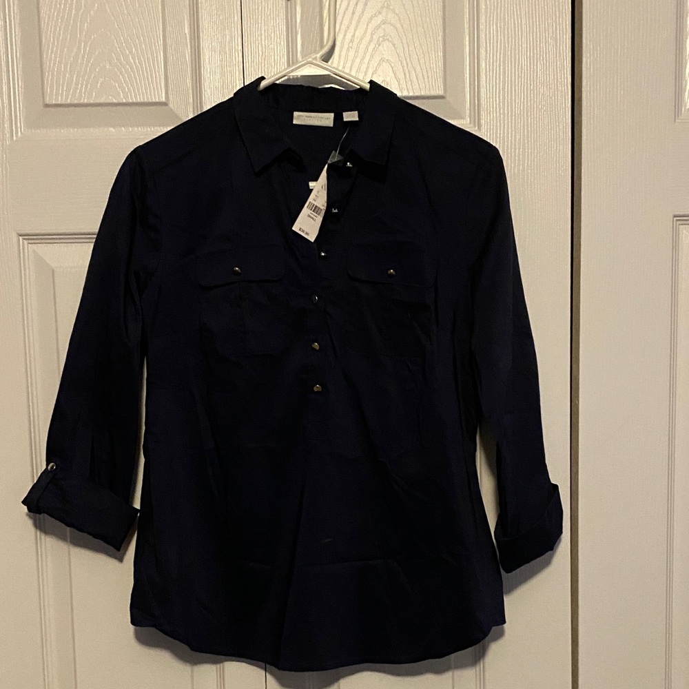 New York & Company Navy Button Down Shirt